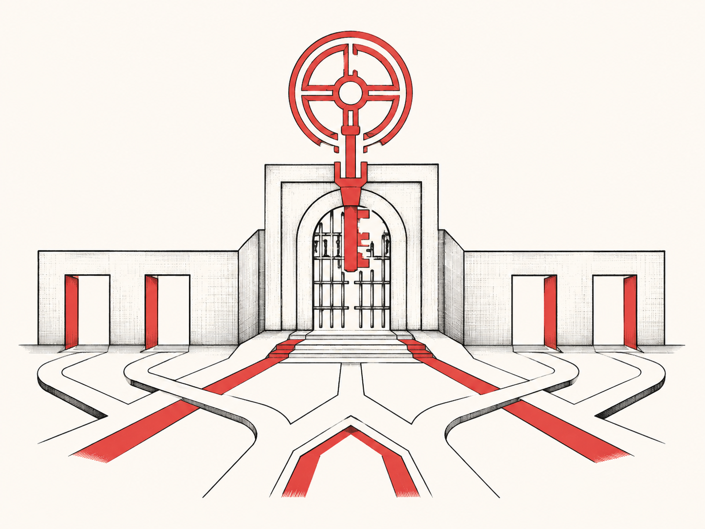 Editorial illustration representing access