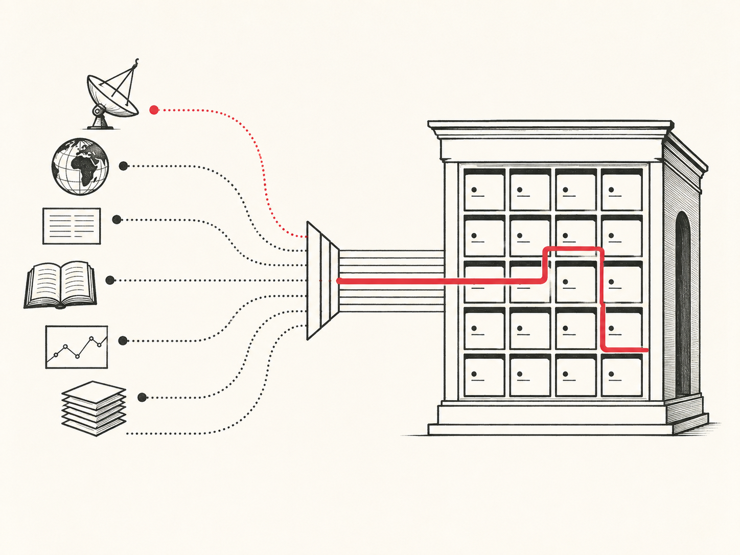Editorial illustration representing information